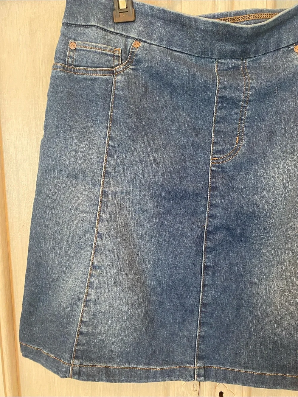 Kim Rogers Dark Blue Denim A-Line Skirt